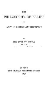 Cover of The philosophy of belief by George Campbell