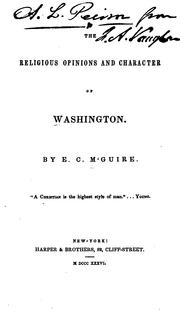 Front cover of The religious opinions and character of Washington by E. C. M'Guire