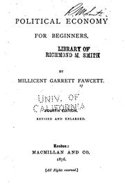 Front cover of Political economy for beginners by Millicent Garrett Fawcett