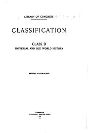Cover of Classification by Library of Congress. Classification Division.