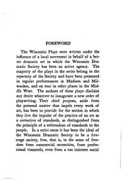 Cover of Wisconsin plays ... by Dickinson, Thomas Herbert