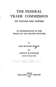 Front cover of The Federal trade commission by John Maynard Harlan