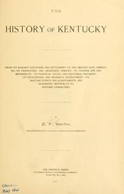 Front cover of The history of Kentucky by Z. F. Smith