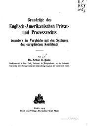 Front cover of Grundzüge des englisch-amerikanischen Privat- und Prozessrechts, besonders im vergleiche mit den Systemen des europaischen Kontinents by Arthur Kline Kuhn
