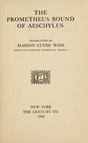 Front cover of The Prometheus bound of Æschylus by Aeschylus