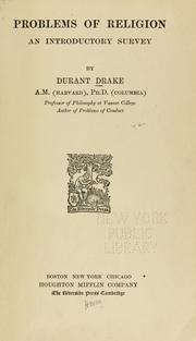 Front cover of Problems of religion by Durant Drake