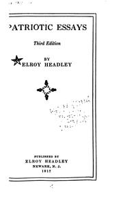 Cover of Patriotic essays by Elroy Headley