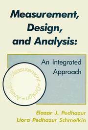 Cover of Measurement, design, and analysis by Elazar J. Pedhazur