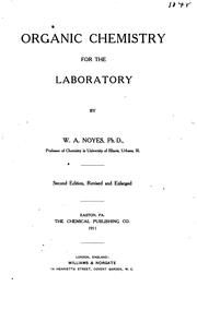 Cover of Organic chemistry for the laboratory by William A. Noyes