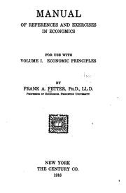 Front cover of Manual of references and exercises in economics by Frank Albert Fetter