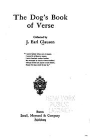 Front cover of The dog's book of verse by J. Earl Clauson