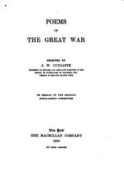 Front cover of Poems of the great war by John William Cunliffe