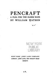Cover of Pencraft by Watson, William Sir
