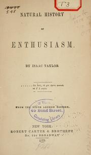 Cover of Natural history of enthusiasm by Isaac Taylor