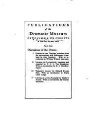 Front cover of Publications of the Dramatic museum of Columbia university in the city of New York. 3d series by Columbia university. Dramatic museum.