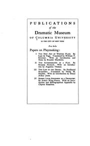 Front cover of Publications of the Dramatic museum of Columbia university in the city of New York. 1st series by Columbia university. Dramatic museum.