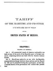 Front cover of Mexican tariff and custom-house laws by Mexico.