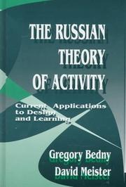 Front cover of The Russian theory of activity by G. Z. Bednyĭ