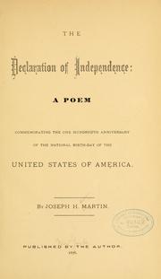 Cover of The Declaration of independence by Martin, Joseph H.