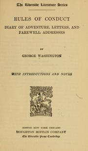 Front cover of Rules of conduct, diary of adventure, letters, and farewell addresses by George Washington