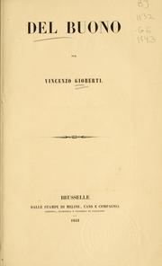 Cover of Del buono by Vincenzo Gioberti