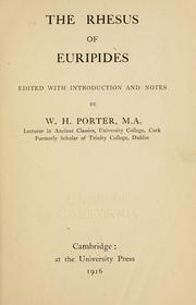 Front cover of The Rhesus of Euripides by Euripides