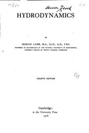 Cover of Hydrodynamics by Sir Horace Lamb