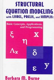 Cover of Structural equation modeling with LISREL, PRELIS, and SIMPLIS by Barbara M. Byrne