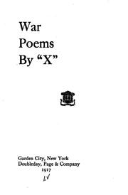 Front cover of War poems by T. W. H. Crosland