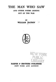 Front cover of The man who saw by Watson, William Sir