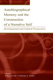 Front cover of Autobiographical memory and the construction of a narrative self by Robyn Fivush