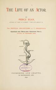 Front cover of The life of an actor by Egan, Pierce