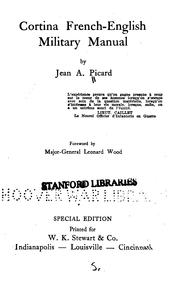 Front cover of Cortina French-English military manual by Jean A. Picard