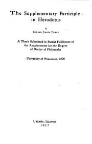 Front cover of The supplementary participle in Herodotus by Edward Joseph Filbey