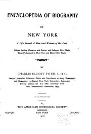 Front cover of Encyclopedia of biography of New York by Charles E. Fitch