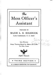 Front cover of The mess officer's assistant by Lucius R. Holbrook