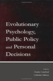 Cover of Evolutionary psychology, public policy, and personal decisions by Charles Crawford
