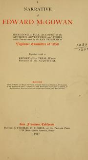 Front cover of Narrative of Edward McGowan by Edward McGowan