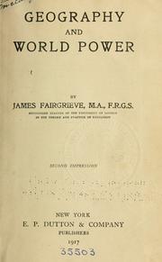 Cover of Geography and world power by Fairgrieve, James