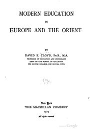 Front cover of Modern education in Europe and the Orient by David Excelmons Cloyd