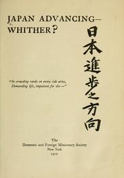 Front cover of Japan advancing--whither? .. by Episcopal Church. Domestic and Foreign Missionary Society.