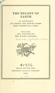 Front cover of The melody of earth by Gertrude Moore Richards