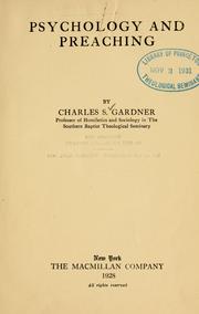 Front cover of Psychology and preaching by Charles Spurgeon Gardner