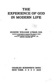 Front cover of The experience of God in modern life by Lyman, Eugene William