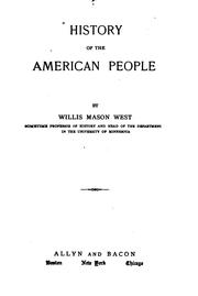 Cover of History of the American people by Willis Mason West