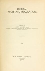 Cover of Federal rules and regulations by John A. Lapp