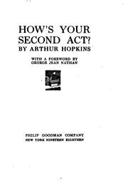 Cover of How's your second act? by Arthur Hopkins