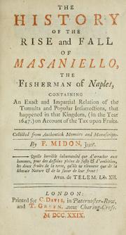 Front cover of The history of the rise and fall of Masaniello by Francis Midon