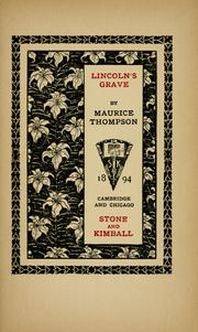 Cover of Lincoln's grave by Maurice Thompson