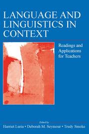 Cover of Language and linguistics in context by Harriet Luria